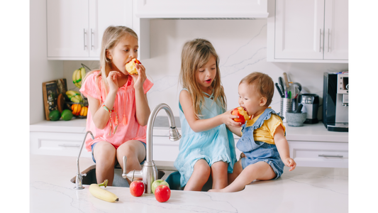 Kids eat snacks after school