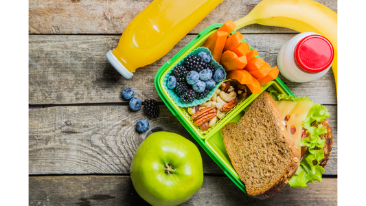 School Lunch Box with Healthy Snacks